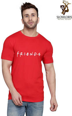 SLOWLORIS Solid Men Round Neck Red T-Shirt