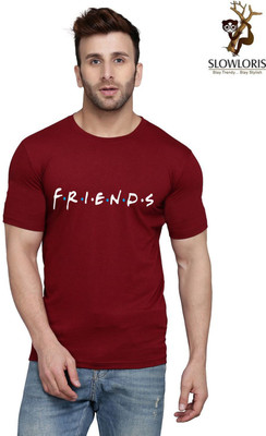 MINISTRY OF FRIENDS Printed Men Round Neck Maroon T-Shirt