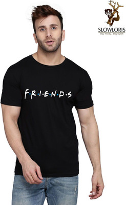 SLOWLORIS Solid Men Round Neck Black T-Shirt