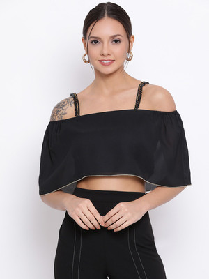 ALL WAYS YOU Party Solid Women Black Top