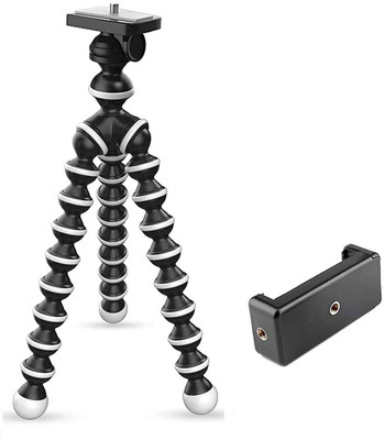 Gulshan Traders Tygot Gorilla Tripod/Mini (13 Inch) Tripod for Mobile Phone with Phone Mount Flexible Gorilla Stand for DSLR & Action Cameras Tripod(Black, Supports Up to 600 g)