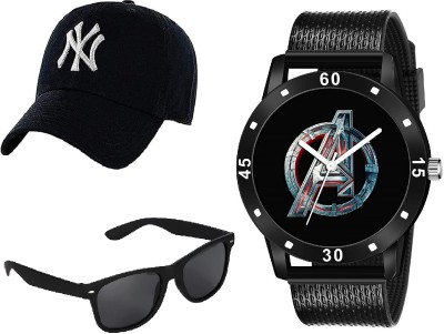 DKERAOD D+29 Best Fashion Combo Watch Cap And Sunglasses Analog Watch  - For Boys