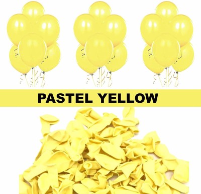 ANVRITI Solid Solid Pastel Colored Balloons Pastel Yellow Color Pack of 100 Balloon(Yellow, Pack of 100)