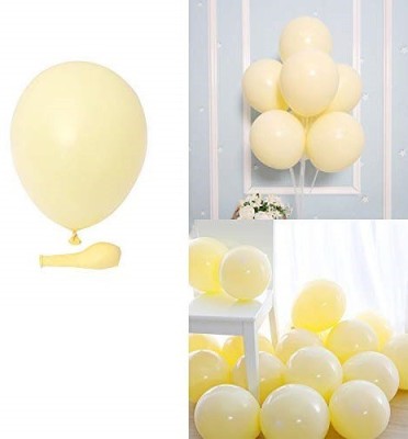 ANVRITI Solid Solid Pastel Colored Balloons Pastel Yellow Color Pack of 40 Balloon(Yellow, Pack of 40)
