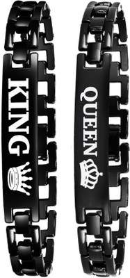 LUCASI Metal Diamond Brass Bracelet(Pack of 2)