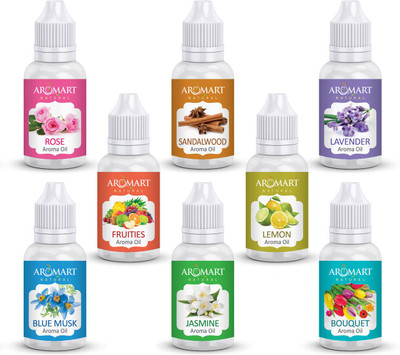 Aromart Set of 8 Aroma oil for Soap Making - Candle Making - Diffuser use(120 ml)