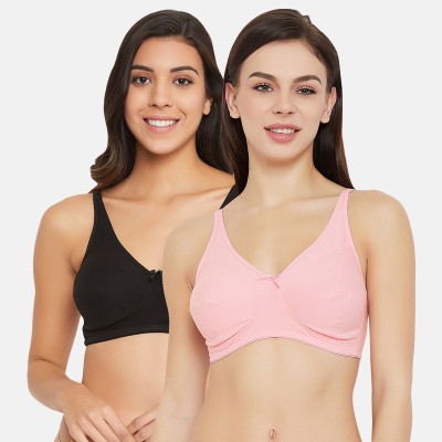 Clovia Women Full Coverage Non Padded Bra(Pink, Black)