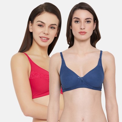 Clovia Women T-Shirt Non Padded Bra(Red, Blue)