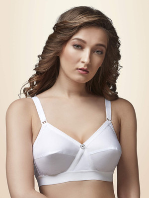 Trylo KRUTIKA PLAIN Women Full Coverage Lightly Padded Bra(White)