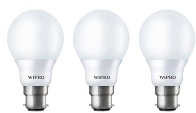 WIPRO 10 W Standard B22 LED Bulb (White, Pack of 3)