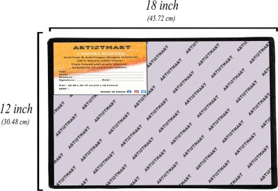 ARTISTMART 12x18 inch Black Cotton Medium Grain Primed Canvas Board (Set of 2)(Black)