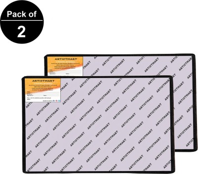 ARTISTMART 18x24 inch Black Cotton Medium Grain Primed Canvas Board (Set of 2)(Black)