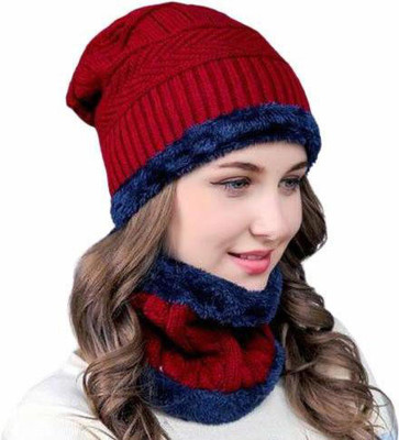 VISHAL_Co Solid, Self Design Beanie Cap