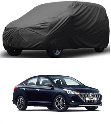 ARNEJA Car Cover For Hyundai Fluidic Verna (Without Mirror Pockets)(Grey)