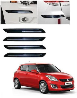 ARNEJA Rubber Car Bumper Guard(Black, Pack of 4, Maruti, Swift)