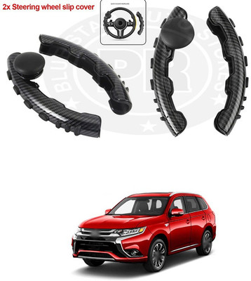 PRTEK Hand Stiched Steering Cover For Mitsubishi Outlander(Black, Grey, Tarpaulin, Plastic)