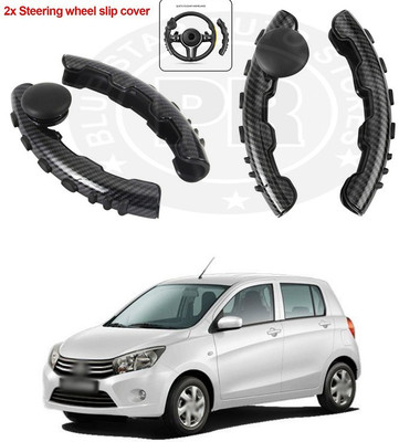 PRTEK Hand Stiched Steering Cover For Maruti Celerio(Black, Tarpaulin, Plastic)