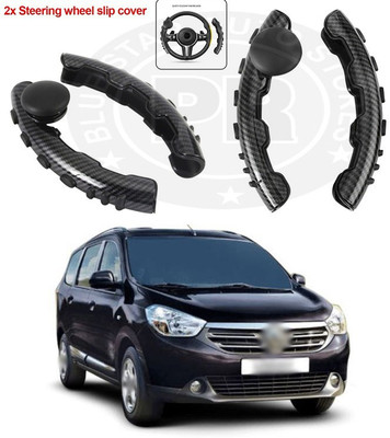 PRTEK Hand Stiched Steering Cover For Renault Lodgy(Black, Grey, Tarpaulin, Plastic)