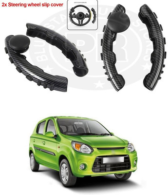 PRTEK Hand Stiched Steering Cover For Maruti Alto 800(Black, Tarpaulin, Plastic)