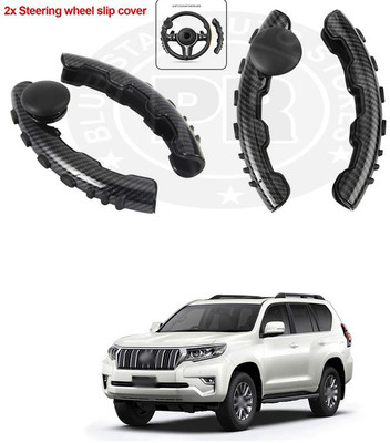 PRTEK Hand Stiched Steering Cover For Toyota Land Cruiser(Black, Tarpaulin, Plastic)