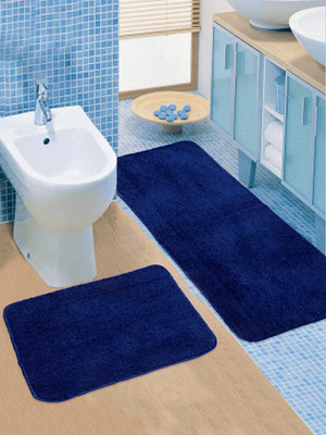 Saral Home Blue Polyester Runner(1 ft,  X 3 ft, Rectangle)