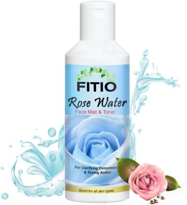 FITIO Rose Water Face Toner with Witch Hazel & Rose Water for Pore Tightening Men & Women Ultra Face Wash(100 ml)