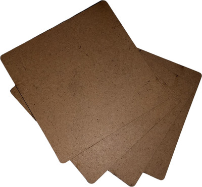 Yorkker Square Reversible Medium Density Fibreboard Coaster Set(Pack of 4)