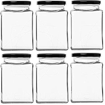 SEETASTIC Glass Grocery Container  - 400 ml(Pack of 6, Clear)