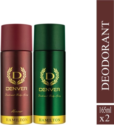 DENVER Hamilton and Honour Combo Deodorant Spray  -  For Men(330 ml, Pack of 2)