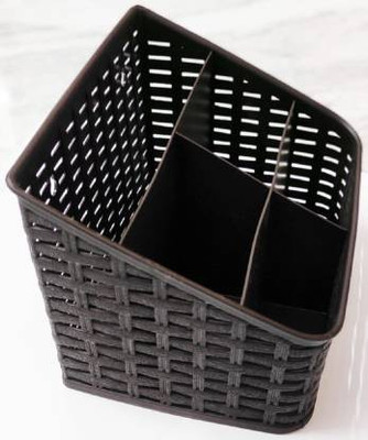 Cltllzen 5 Compartments plastic multi purpose pen stand cosmetic tools(Brown)