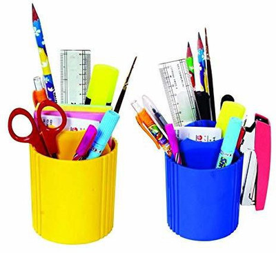 CARIZO 2 Compartments Plastic Plastic Storage Box(Yellow, Blue)