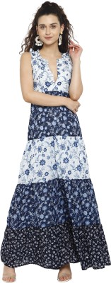 Aditi Wasan Women Empire Waist Blue Dress