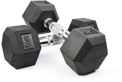 LCARNO Hexa Double Hexagon 5KGx2 Fixed Weight Dumbbell(10 kg)