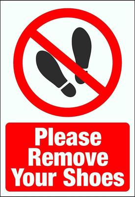 AGOG PLEASE REMOVE YOUR SHOES Emergency Sign