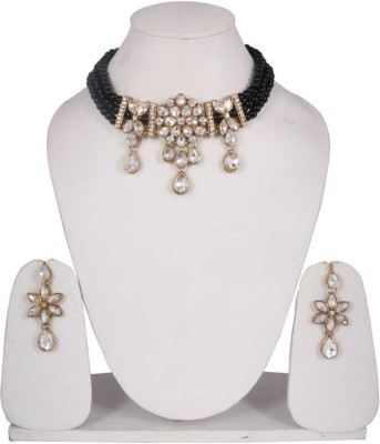 jatin imitation Metal, Stone Copper White, Black Jewellery Set(Pack of 1)