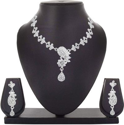 R A Enterprises Alloy Rhodium White Jewellery Set(Pack of 1)