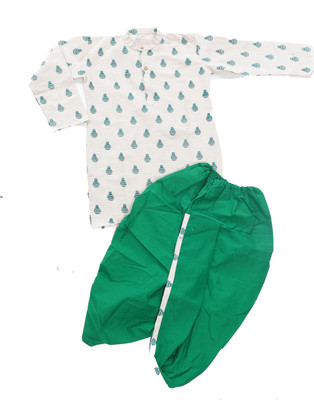 Anchal Collection Baby Boys Casual Dhoti & Kurta Set(Green Pack of 1)