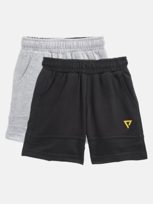 PROTEENS Short For Boys Casual Solid Pure Cotton(Black, Pack of 2)