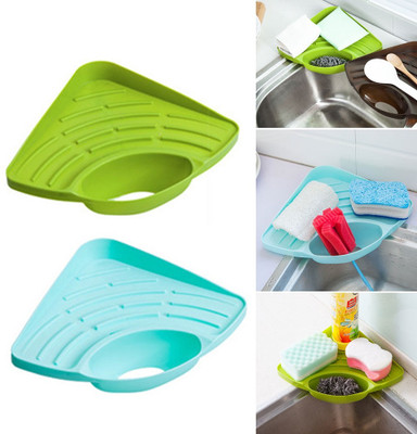WHITEIBIS Dish Drainer Kitchen Rack Plastic Useful Multipurpose Must Have Corner Sink Wash Basin Storage Organizer Rack,Pack of 2
