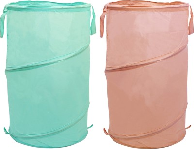 KUBER INDUSTRIES 50 L Green, Peach Laundry Basket(Polyester)