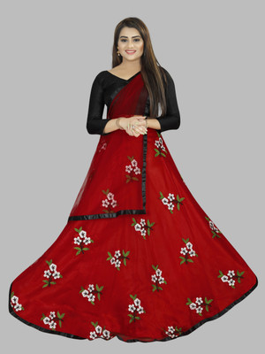 Nepyun Collection Embroidered, Embellished, Self Design Semi Stitched Lehenga Choli(Red)