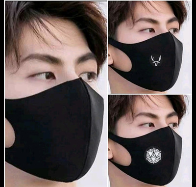 Jigyaasaa SCUBA MASK BLACK 003 Cloth Mask(Free Size, Pack of 3)