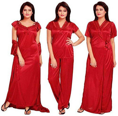 Bombshell Women Nighty Set(Red)