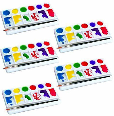 CARIZO Plastic 12 Paint Wells Palettes(Set of 5, White)