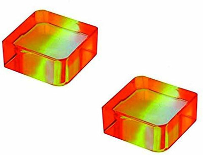 CARIZO C516 Acrylic Paper Weights  with Multicolor Acrylic Shaded Transparent(Set Of 2, Multicolor Shaded Yellow, Multicolor Shaded Orange)