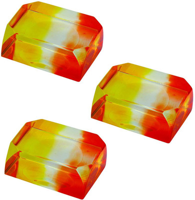 CARIZO KBI04 Acrylic Paper Weights  with Multicolor Acrylic Shaded Transparent(Set Of 3, Multicolor Shaded Yellow, Multicolor Shaded Orange)