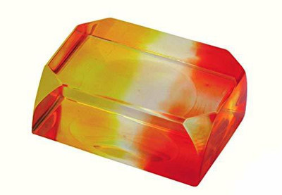 CARIZO C516 Acrylic Paper Weights  with Multicolor Acrylic Shaded Transparent(Set Of 1, Multicolor Shaded Yellow, Multicolor Shaded Orange)
