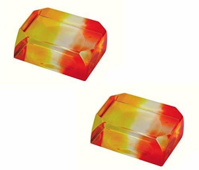 CARIZO C516 Acrylic Paper Weights  with Multicolor Acrylic Shaded Transparent(Set Of 2, Multicolor Shaded Yellow, Multicolor Shaded Orange)