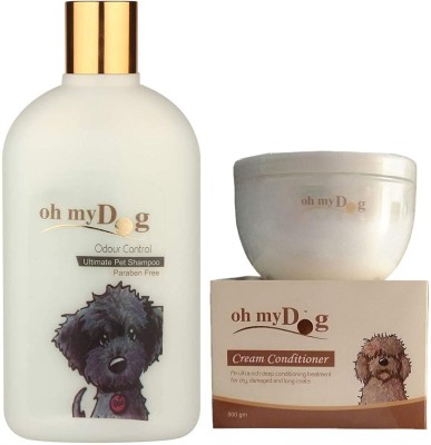 Pet Needs Oh My Dog Odour Control Ultimate Dog Shampoo -1000 ml with Cream Conditioner 500 gm Conditioning, Anti-dandruff, Anti-itching Mild Dog Shampoo(1.5 L)