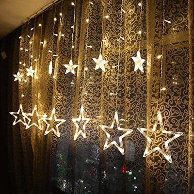 spark world 138 LEDs 3.51 m Yellow Color Changing, Flickering, Steady Star Rice Lights(Pack of 1)